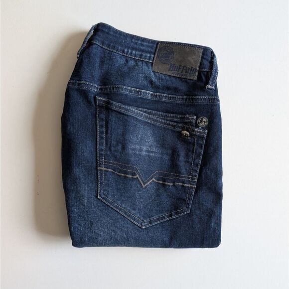 Buffalo David Bitton Six-X Slim Straight Distressed Blue Jean Stretch Mens 36X30 - Picture 3 of 4